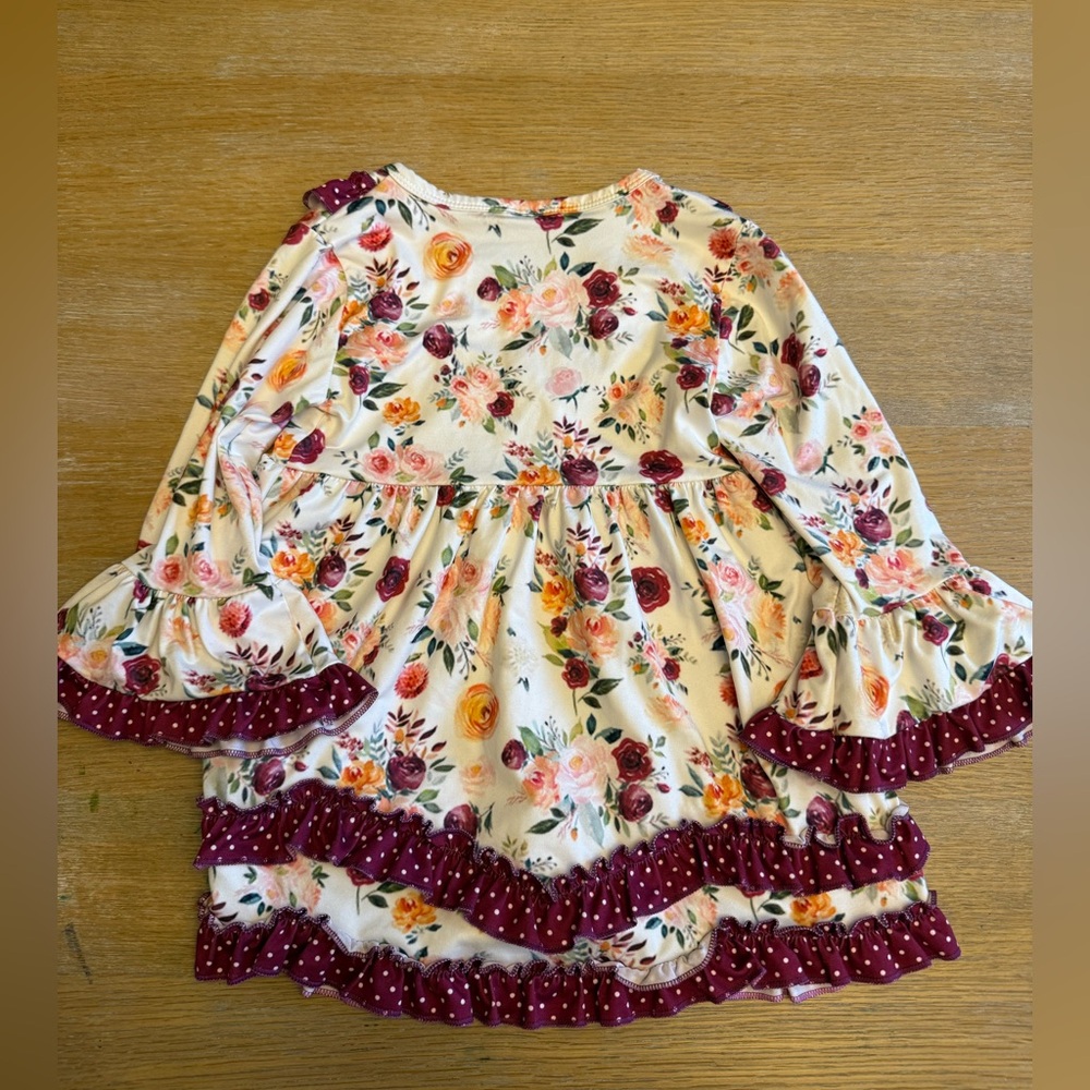 Floral Ruffle Dress Set 4T - Picture 2 of 11